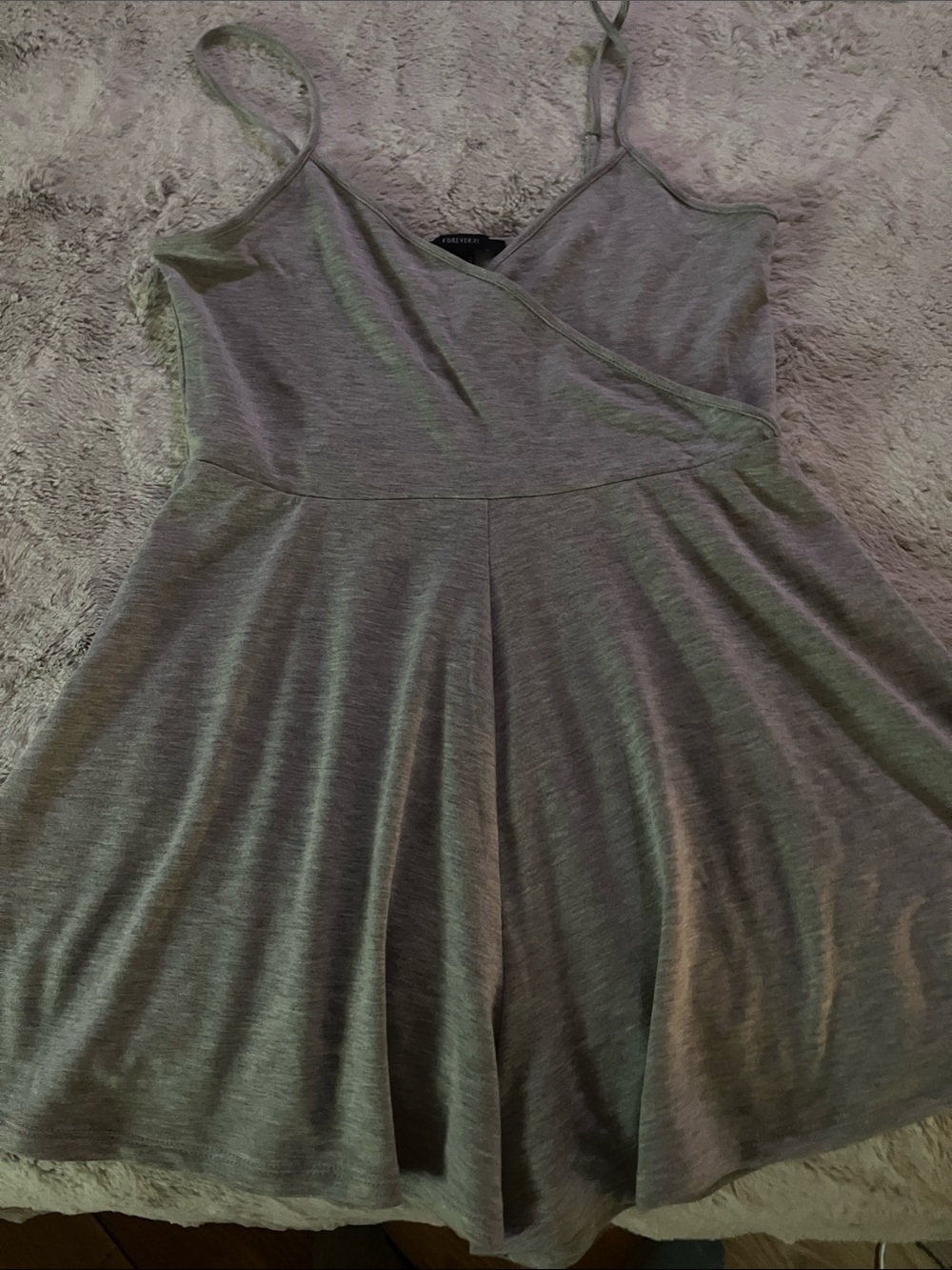 Forever 21 Charcoal Grey Wrap-Front Spaghetti Strap Romper